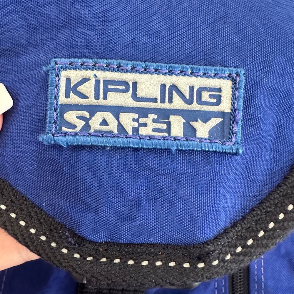 Vintage Kipling Safety Small Blue Backpack - Exce… - image 3